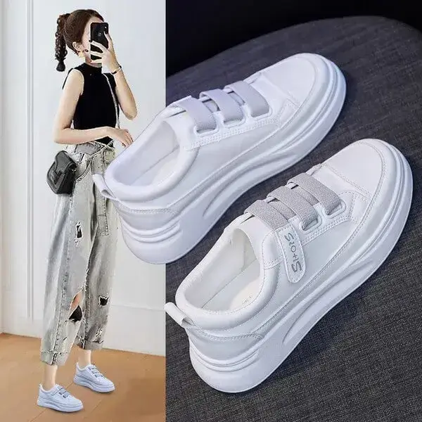 Womens Solid Color Sneakers | Water-Repellent Low-Top Casual Shoes in Grey, Green, Orange
