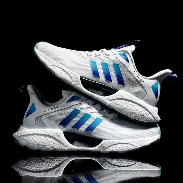 Mens Stripe Mesh Sneakers | Breathable Chunky Heel Low-Top Shoes in Black, Grey, White
