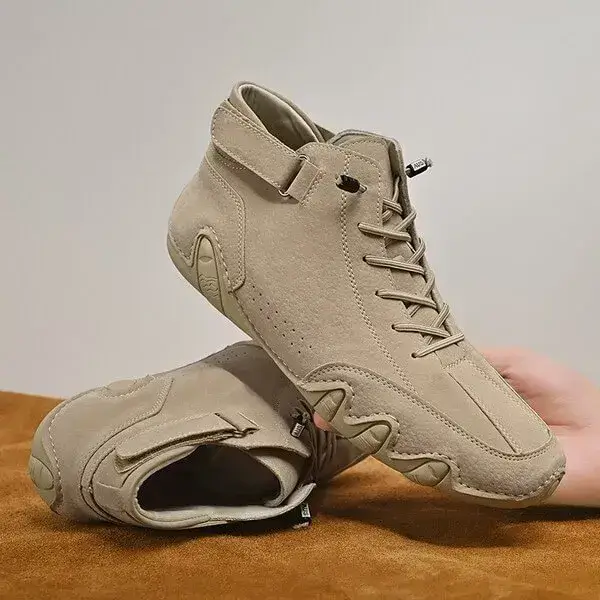 Mens High-Top Sneakers | Breathable Solid Color Flat Casual Shoes With Multiple Colors
