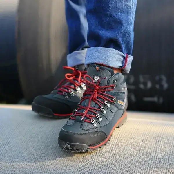 Mens Non-Slip Hiking Shoes | Waterproof High-Top Outdoor Casual Shoes in Black Orange, Black Yellow, Blue