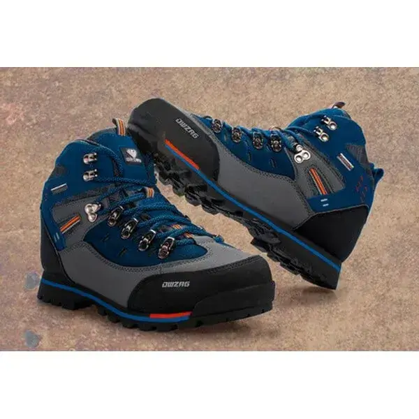 Mens Non-Slip Hiking Shoes | Waterproof High-Top Outdoor Casual Shoes in Black Orange, Black Yellow, Blue