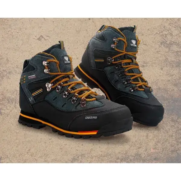 Mens Non-Slip Hiking Shoes | Waterproof High-Top Outdoor Casual Shoes in Black Orange, Black Yellow, Blue