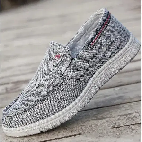 Mens Non-Slip Canvas Shoes | Stain-Resistant Low-Top Casual Shoes in Grey, Coffee