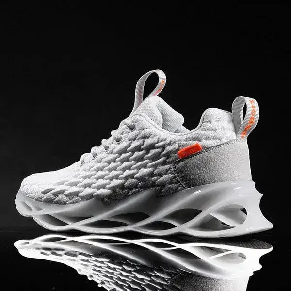 Mens Fish-Scale Sneakers | Glow-in-the-Dark Low-Top Sports Shoes in Black, Brown, Green, White