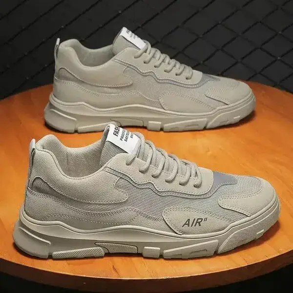 Mens Breathable Sports Shoes | Temperature-Regulating Low-Top Casual Shoes in Beige, Black, Grey