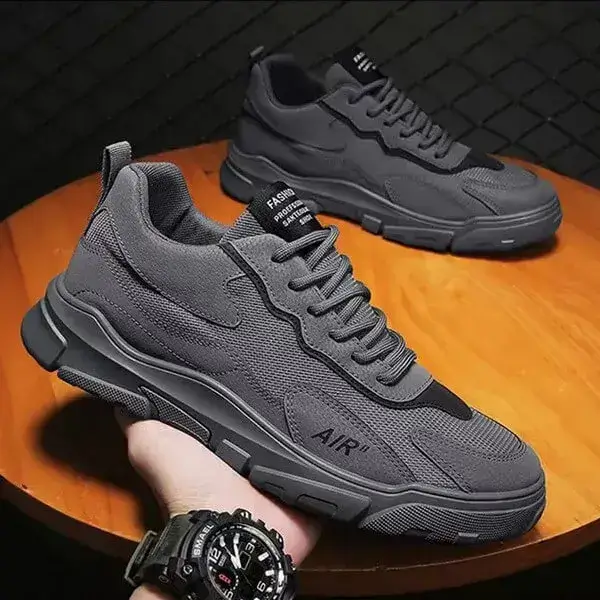 Mens Breathable Sports Shoes | Temperature-Regulating Low-Top Casual Shoes in Beige, Black, Grey