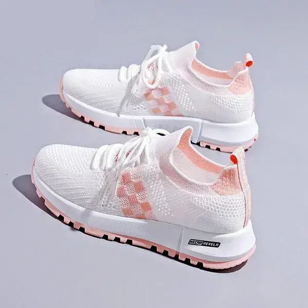 Women Fashion Fly Woven Breathable Casual Sneakers | Lightweight & Stylish