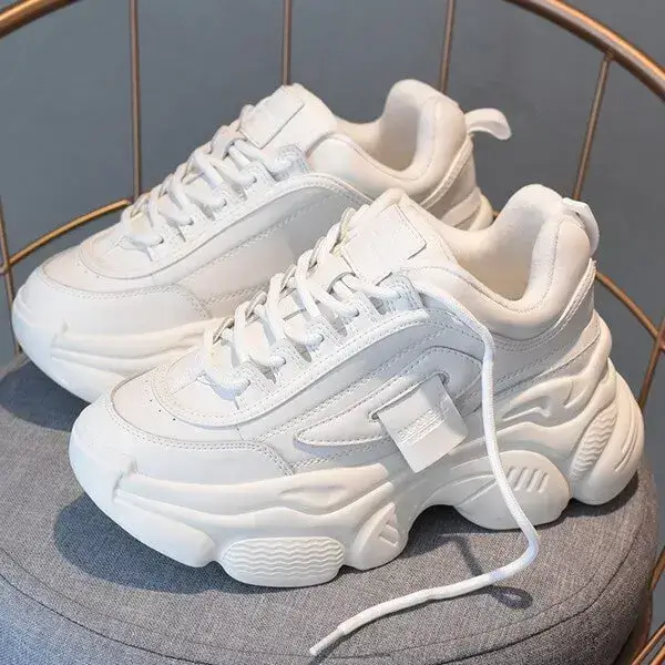 Women Fashion Thick Sole Plus Fleece Lightweight Breathable Sneakers
