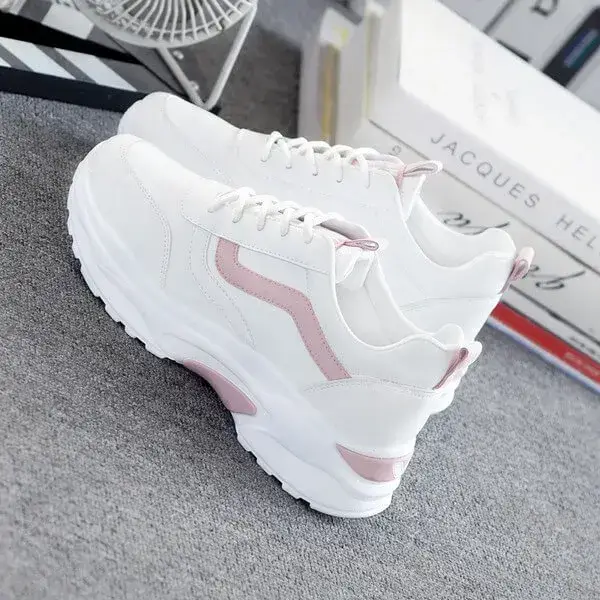 Womens Flat Lace-Up Sneakers | Solid Color Fashion Comfort Shoes in Blue, Pink, Pink Green, Purple